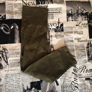 Navy green high waisted leggings